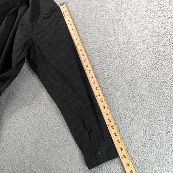 Liquid Death Shirt Mens Extra Large Black AOP Logo Long Sleeve Button Up Thirst - Picture 14 of 15